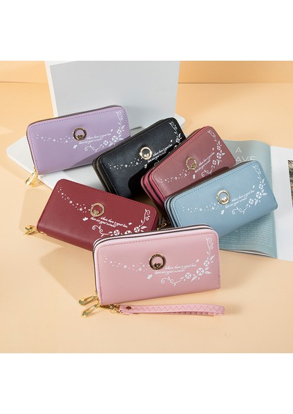 Moda Cüzdan Büyük Kapasiteli Cüzdan Çift Fermuarlı Cep Telefonu Clutch Kart Tutucu (Yurt Dışından)
