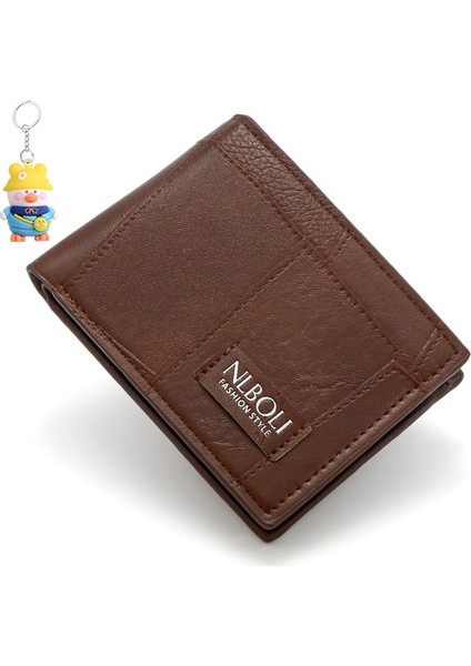 Erkek Cüzdan Kısa Çanta Basit Kart Tutucu Moda Clutch Taşınabilir Para Cüzdanı (Yurt Dışından)
