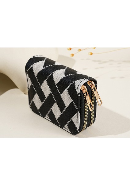 Moda Cüzdan Seyahat Taşınabilir Çift Fermuarlı Çoklu Kart Yuvası Küçük (Yurt Dışından)