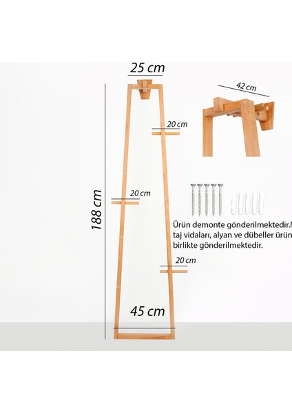 Minimalist Ahşap Askılık – Modern & Dekoratif Portmanto | Doğal Masif Ahşap | Antre, Yatak Odası & Ofis Kullanımı Için Şık ve Fonksiyonel Askılık