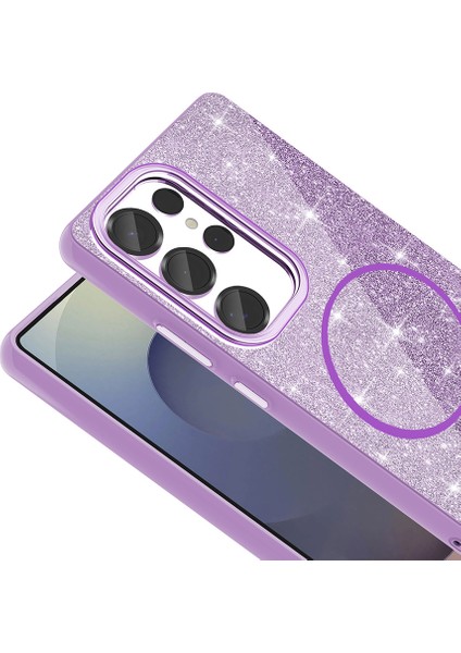 Samsung Galaxy S25 Ultra Kılıf Magsafe Şarj Özellikli Parlayan Simli Zore Okso Kapak + Nano Ekran Koruyucu fiyatları