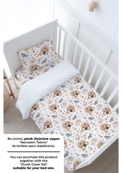 Anne Yanı Beşik Lastikli Çarşaf Seti - Iconic Serisi - Cute Farm modelleri