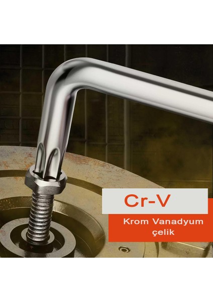 9 Pcs Uzun Boy Tork Alyan Anahtar Takımı - 9 Parça Yıldız Anahtar Seti-Kromvanadyumçelik