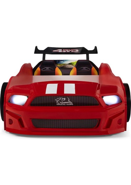 Kırmızı Arabalı Yatak Sport Mst Full Ledli Kumandalı Baza Ortopedik Yatak