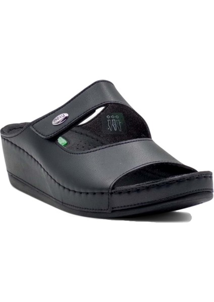 Anyar Anatomik Taban Jel Destekli Dört Mevsim Kadın Terlik Siyah modelleri