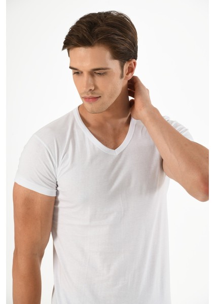 Penye Erkek V Yaka Kısa Kol modelleri