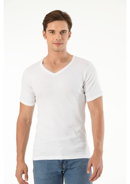 6'Lı Ribana Erkek V Yaka Kısa Kol