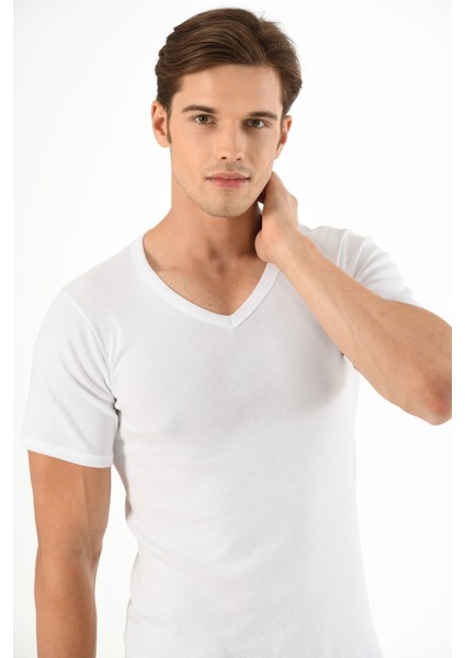 6'Lı Ribana Erkek V Yaka Kısa Kol modelleri