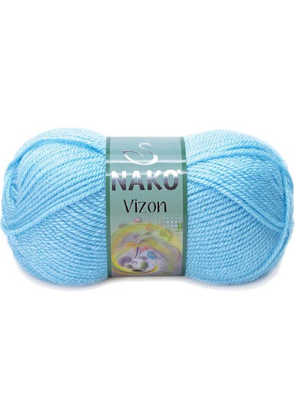 5 Adet Vizon Premium Akrilik El Örgü Ipi Yünü Renk NO:214 Ufuk Mavisi fiyatları