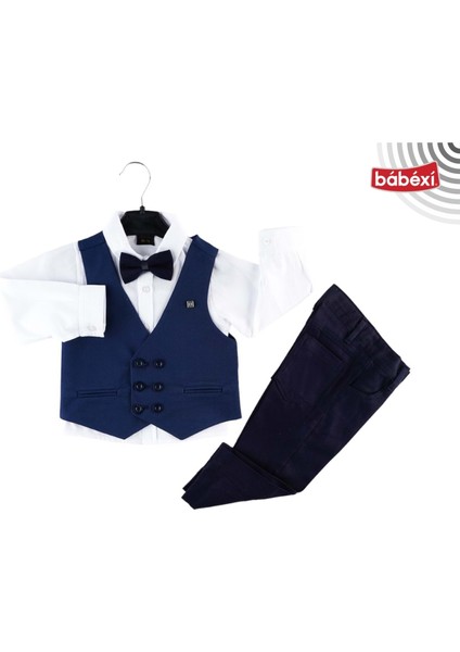 402801 Yelekli 3 Lü Takım 18 Ay,2y,3y,4y - Mavi - 2-3 Yaş