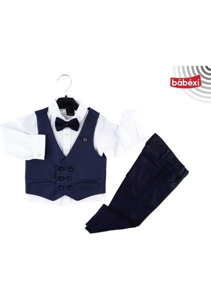 402801 Yelekli 3 Lü Takım 18 Ay,2y,3y,4y - Lacivert - 3-4 Yaş