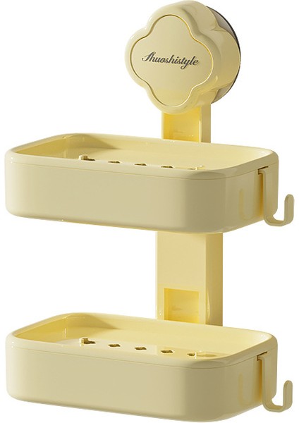 Banyoda Çift Vantuz Duvara Monte Deliksiz Difonlu Sabun Kutusu (Yurt Dışından)