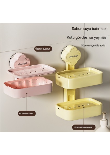 Banyoda Çift Vantuz Duvara Monte Deliksiz Difonlu Sabun Kutusu (Yurt Dışından) fiyatları