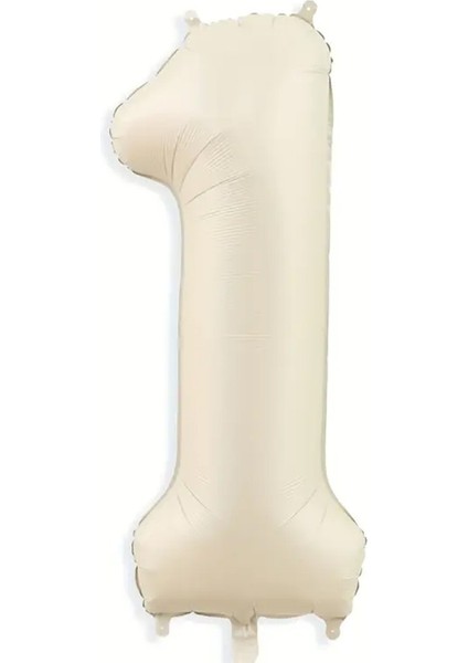 Krem Rengi 1 Rakam Folyo Balon 80 cm