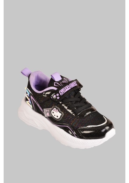 Günlük Kız Çocuk Sneaker Lastik Bağcıklı Hologram Cırtlı Ayakkabı