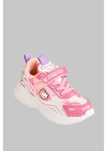 Günlük Kız Çocuk Sneaker Lastik Bağcıklı Hologram Cırtlı Ayakkabı