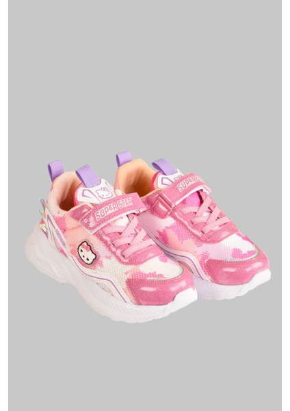 Günlük Kız Çocuk Sneaker Lastik Bağcıklı Hologram Cırtlı Ayakkabı