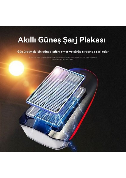 Bisiklet Korna Farları USB Güçlü Uzun Çekim Güneş Gece Sürüş Işıkları (Yurt Dışından) indirimleri