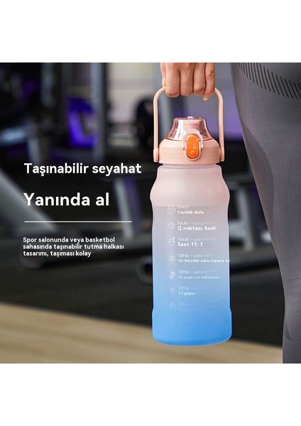 2000ML Büyük Yüksek Yüz Değeri Açık Fitness Kapasitesi Pipet Spor Su Bardağı (Yurt Dışından)