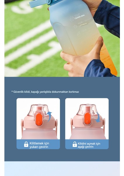 2000ML Büyük Yüksek Yüz Değeri Açık Fitness Kapasitesi Pipet Spor Su Bardağı (Yurt Dışından)