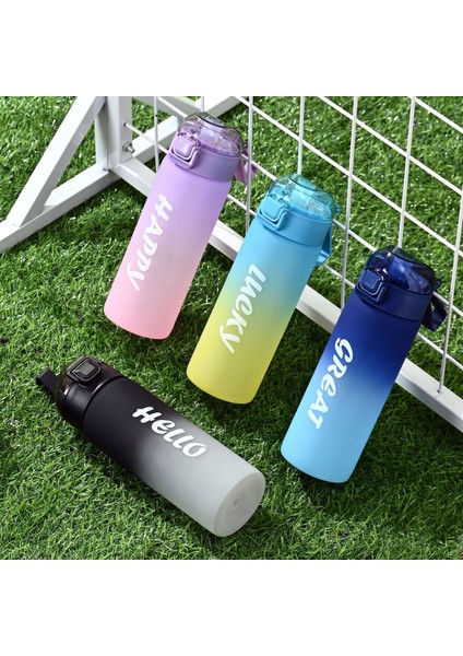 650ML Yüksek Dereceli Mat Gradyan Renk Spor Su Şişesi (Yurt Dışından)