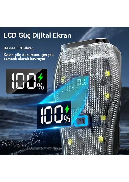 Dijital Ekran Type-C Trompet Farlı Bisiklet Serin Şeffaf Kabuk (Yurt Dışından)