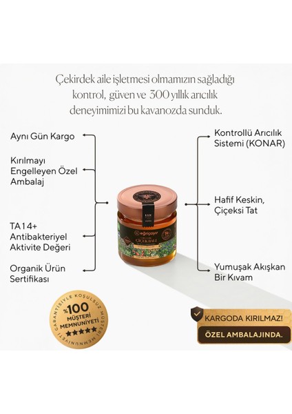 Organik Çiçek Balı (Iç Anadolu) 300 gr fırsatları