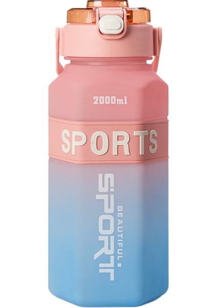 200ML Çift Içecek Gradyan Taşınabilir Altıgen Spor Su Şişesi (Yurt Dışından)