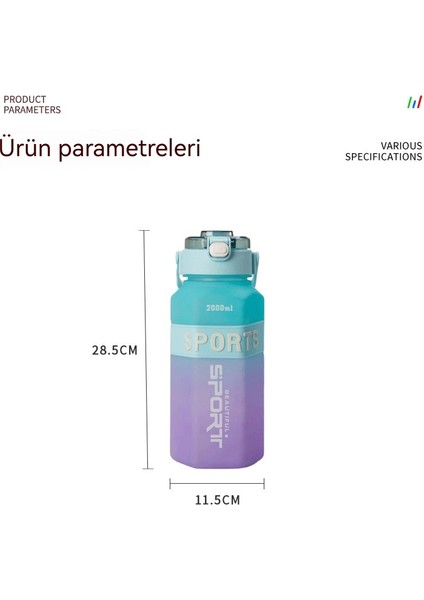 200ML Çift Içecek Gradyan Taşınabilir Altıgen Spor Su Şişesi (Yurt Dışından) indirimleri