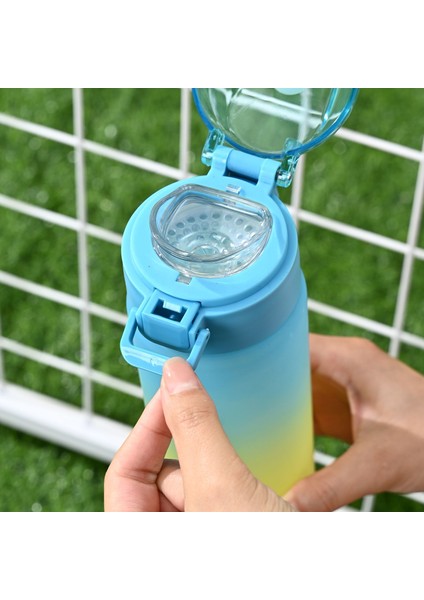 650ML Yüksek Dereceli Mat Gradyan Renk Taşınabilir Spor Su Şişesi (Yurt Dışından)