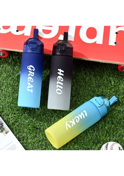 650ML Yüksek Dereceli Mat Gradyan Renk Spor Su Şişesi (Yurt Dışından) fırsatları