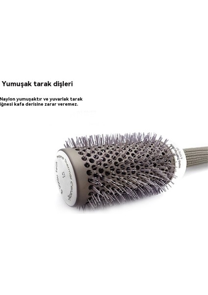 Kadın Silindir Kıvırcık Saç Gri Seramik Hava Alüminyum Tüp Rulo Tarak (Yurt Dışından)