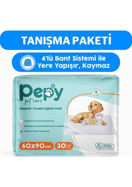 Pepy 60X90 Cm Hijyenik Tuvalet Eğitim Pedi 30'Lu 1 Paket 30 Adet fiyatları
