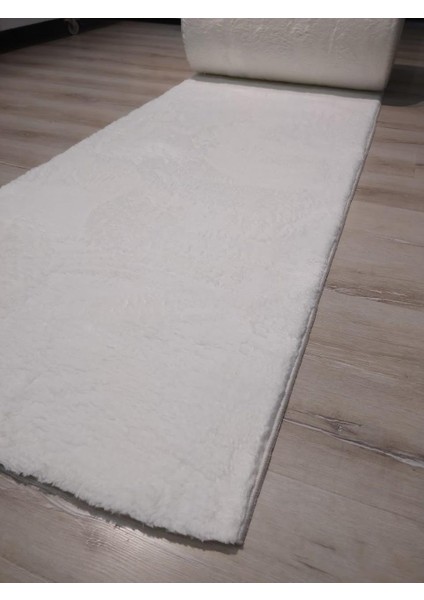 Post Peluş Beyaz Kaymaz Taban Halı - Yolluk Özel Ölçü Kesme fiyatları
