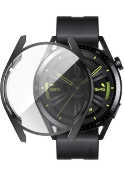 Huawei Gt3 - 42MM Uyumlu Tam Koruma Kasa ve Ekran Koruyucu Silikon Kılıf