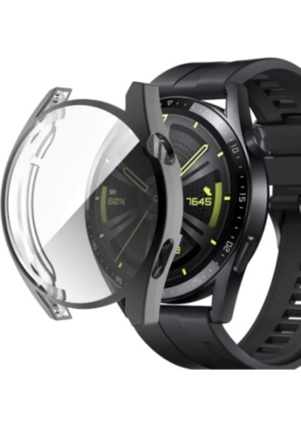 Huawei Gt3 - 42MM Uyumlu Tam Koruma Kasa ve Ekran Koruyucu Silikon Kılıf fiyatları