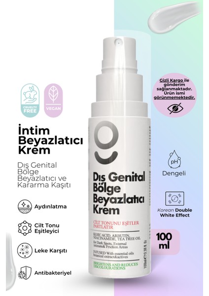 Dış Genital Bölge Beyazlatıcı Ve Kararma Karşıtı Ph Dengeli Korean Double White Krem 100 ml