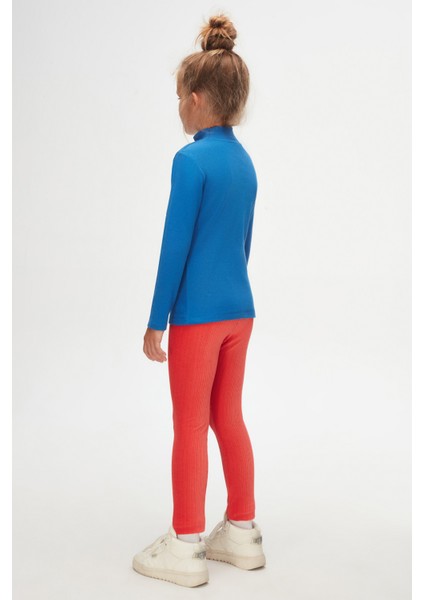 Saks Basic Kışlık Yarım Balıkçı Yaka Uzun Kollu Kız Çocuk Tişört fırsatları