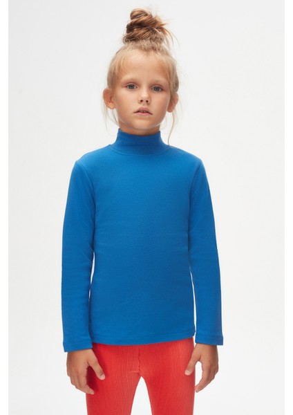 Saks Basic Kışlık Yarım Balıkçı Yaka Uzun Kollu Kız Çocuk Tişört fiyatları