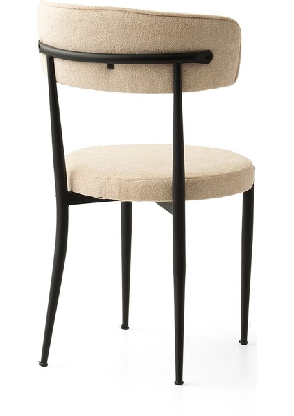 Gzde Metal Siyah Ayaklı Kumaş Salon Balkon ve Mutfak Sandalyesi 1 Adet Bukle fiyatları