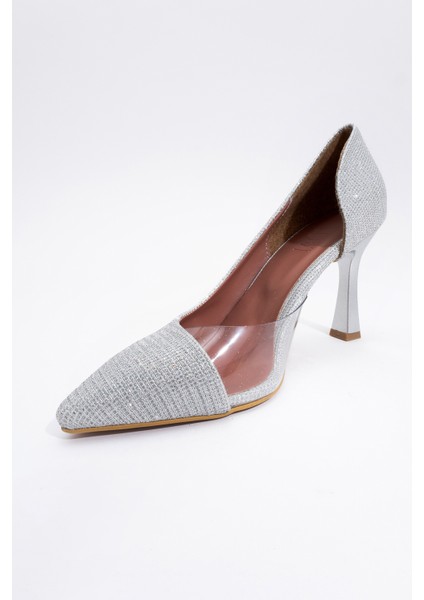 Kadın Topuklu Ayakkabı Simli Tasarım Yüksek Stiletto 9 cm Kaydırmaz Taban modelleri