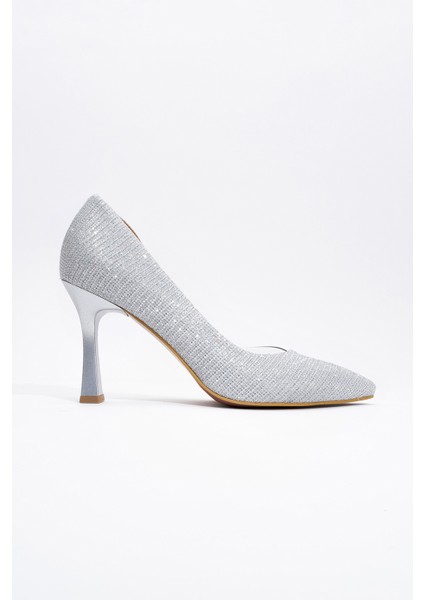 Kadın Topuklu Ayakkabı Simli Tasarım Yüksek Stiletto 9 cm Kaydırmaz Taban fırsatları