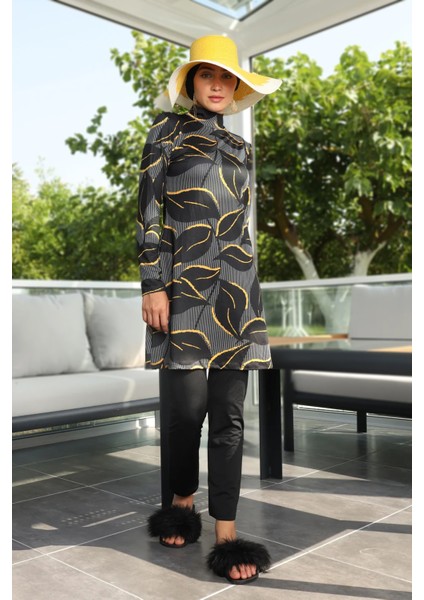 Likralı Tam Kapalı Tesettür Mayo 252-506 Siyah fiyatları