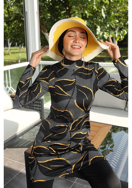 Likralı Tam Kapalı Tesettür Mayo 252-506 Siyah modelleri