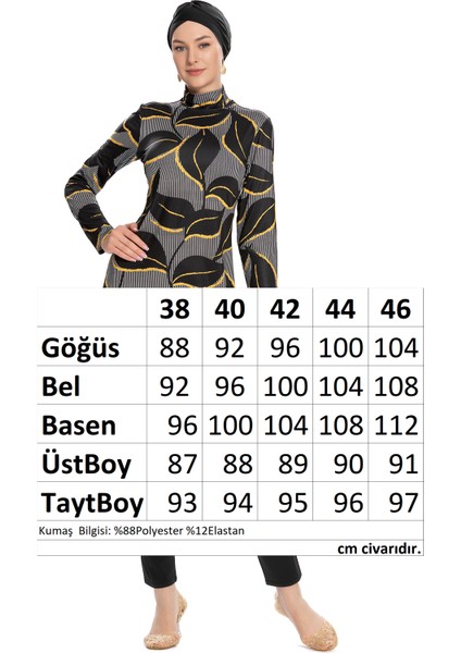 Likralı Tam Kapalı Tesettür Mayo 252-506 Siyah fırsatları