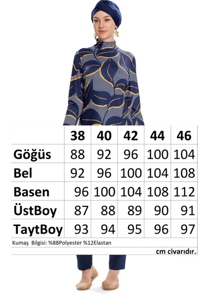 Likralı Tam Kapalı Tesettür Mayo 252-504 Lacivert modelleri