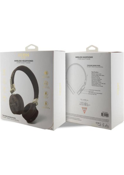 Kulak Üstü Bluetooth Kulaklık Guess Lisanslı Pu Deri Ayarlanabilir Tasarım Siyah GUBH704GENK