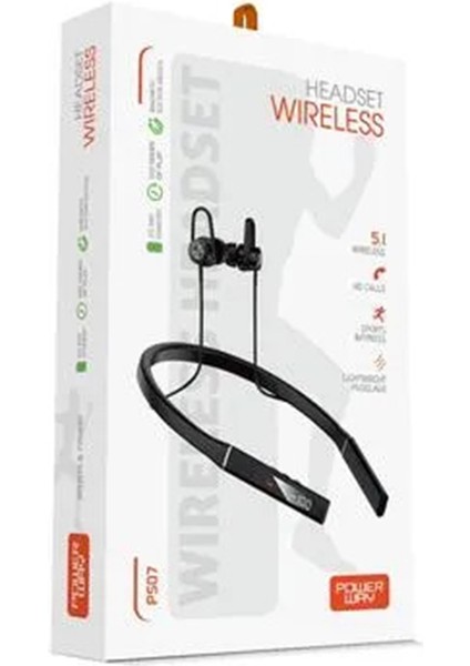 Powerway Sporcular Için Boyun Askılı Bluetooth Kulaklık – Uzun Pil Ömrü, 100 Saat Konuşma Süresi ve Hd Ses P507
