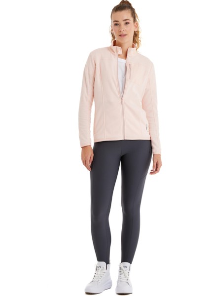 Kadın Fermuarlı Flash Thermal Polar Pudra Sweatshirt C3T8N6O15