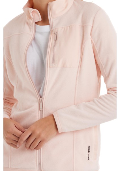 Kadın Fermuarlı Flash Thermal Polar Pudra Sweatshirt C3T8N6O15